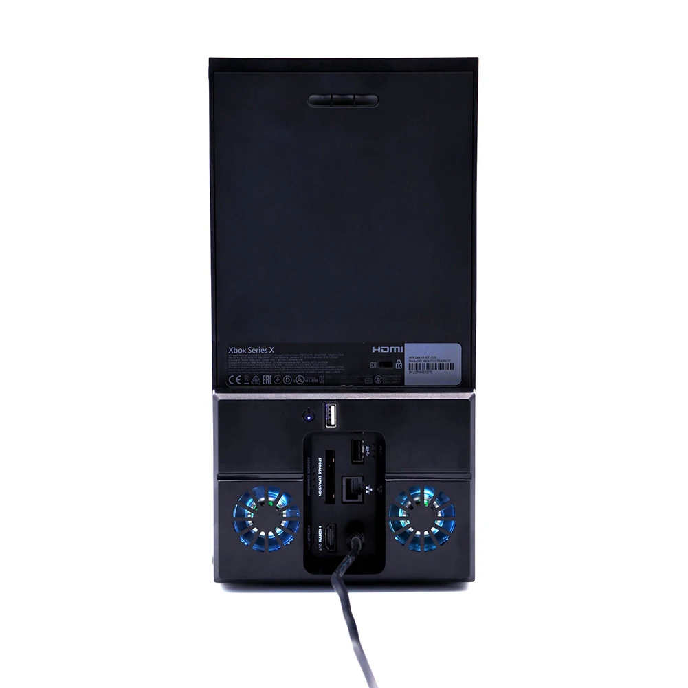Heat Dissipation Fan Vertical Cooling Fan with Dual Fans and USB Port Host Side Radiator RGB Colorful for Xbox Series X Console