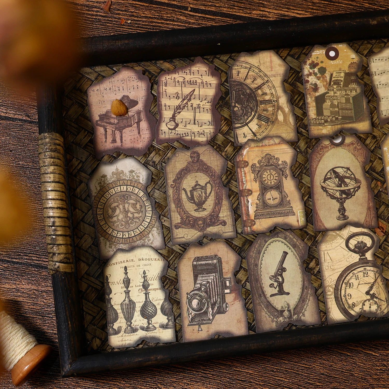 

30 pcs Vintage Stickers pack Decorative Labels Adhesive Diy Diary Album hand made Scrapbooking material