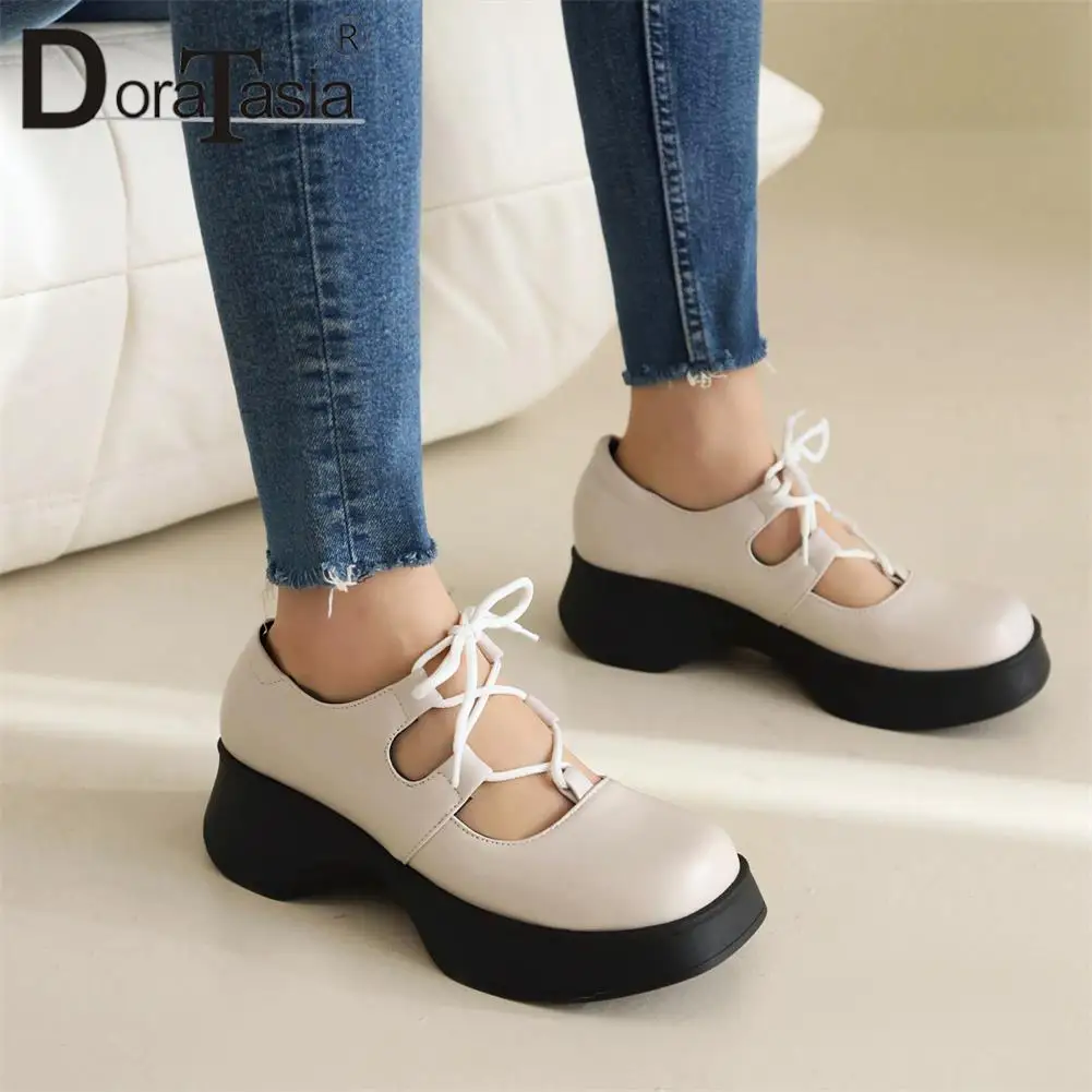 Big Size 35-43 New Ladies Platform Mary Janes Pumps Fashion Buckle Wedges High Heels Pumps Women Casual Cute Woman Shoes