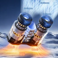 Ventilateur de refroidissement portable à double turbine, rechargeable USB, à suspendre à la taille, pour extérieur, avec LED 3