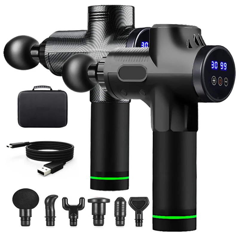 Fascial Massage Gun Electric Percussion Pistol Massager For Body Neck Back Deep Tissue Muscle Relaxation Pain Relief Fitness