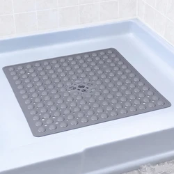 Premium Non - Slip Square Bath Mat for Shower and Tub - 53x53cm (Solid Gray)