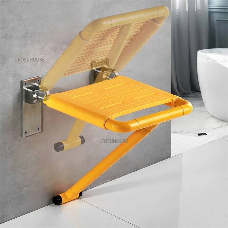 Bathroom Folding Stool Wall-mounted Non-slip Auxiliary Shower Seat Elderly Home Stainless Steel Rust Resistant Shower Stool M