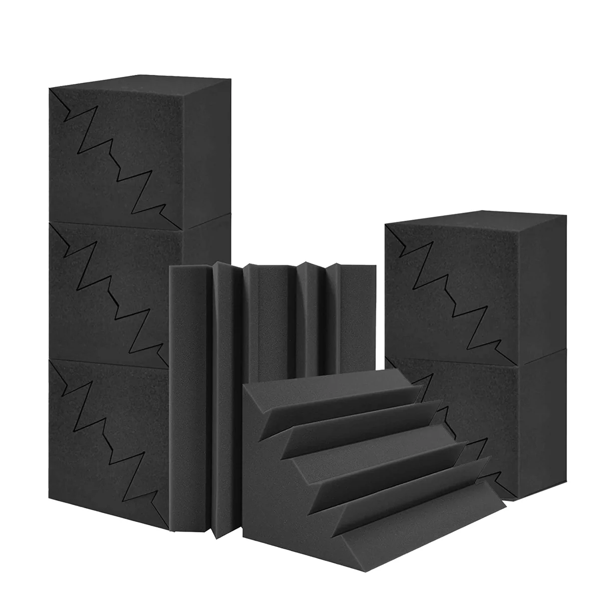 

12 Pack Acoustic Foam 12 X 7 X 7Inch Sound Absorbing Foam,High Density Sound Panels Insulation for Studios Home