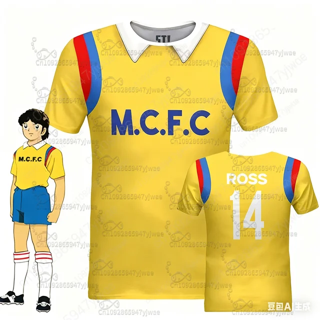 Capitaine Tsubasa maillot de Football impression 3D Johnson Benji Julian Ross T-Shirts de Football été enfants hommes sport Fitness T-shirt 1