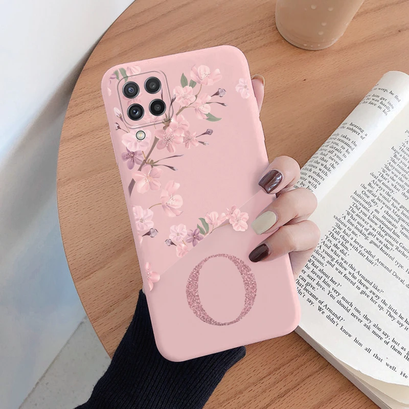 Elegant Letter Flower Shockproof Phone Case - Black Silicone Bumper with Soft TPU Back Cover