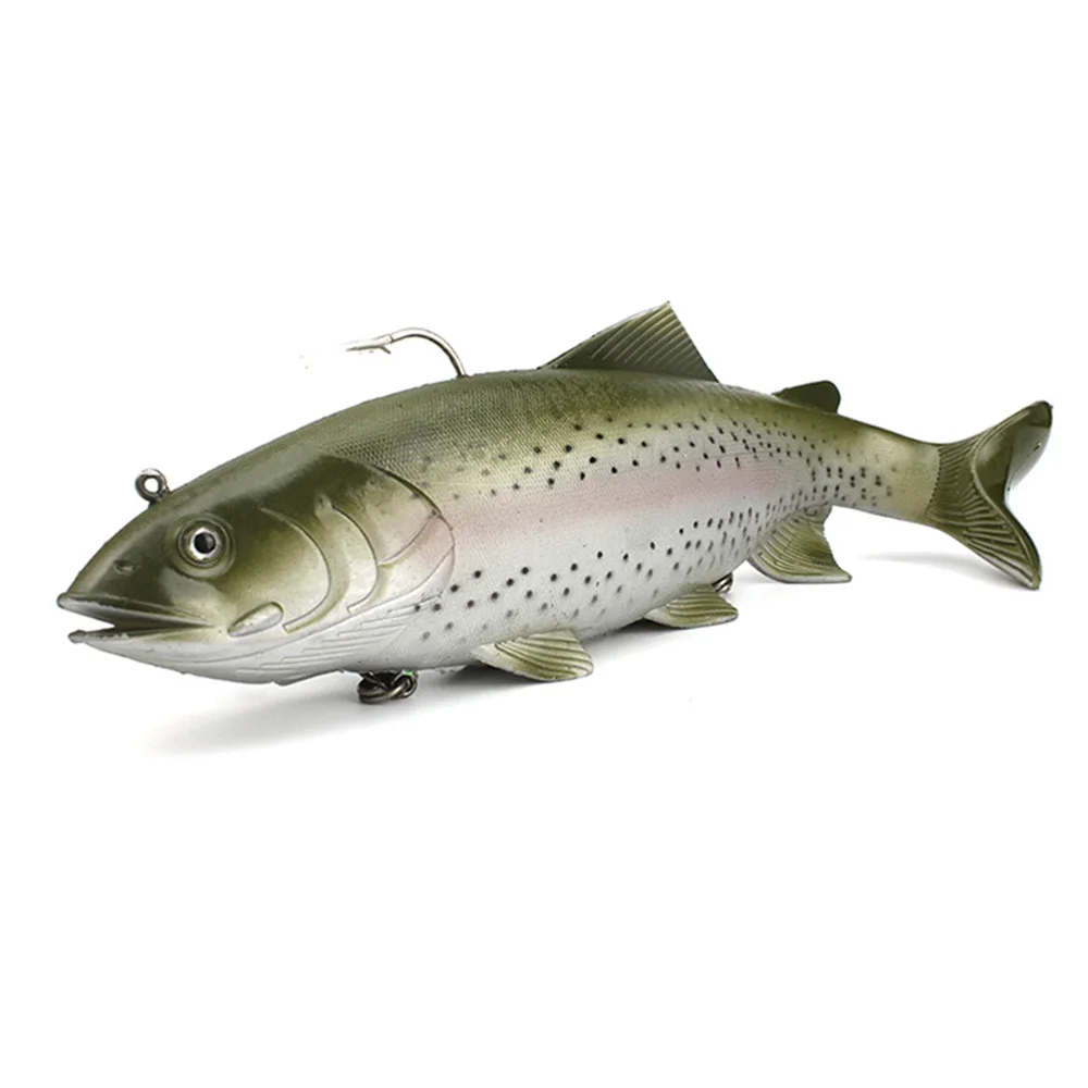 

135g 400g Fishing Lure Large Softbait Artificial Simulation Stickbait Triple Hook Casting Sea Fishing Big Bait Tackle Grey Spots
