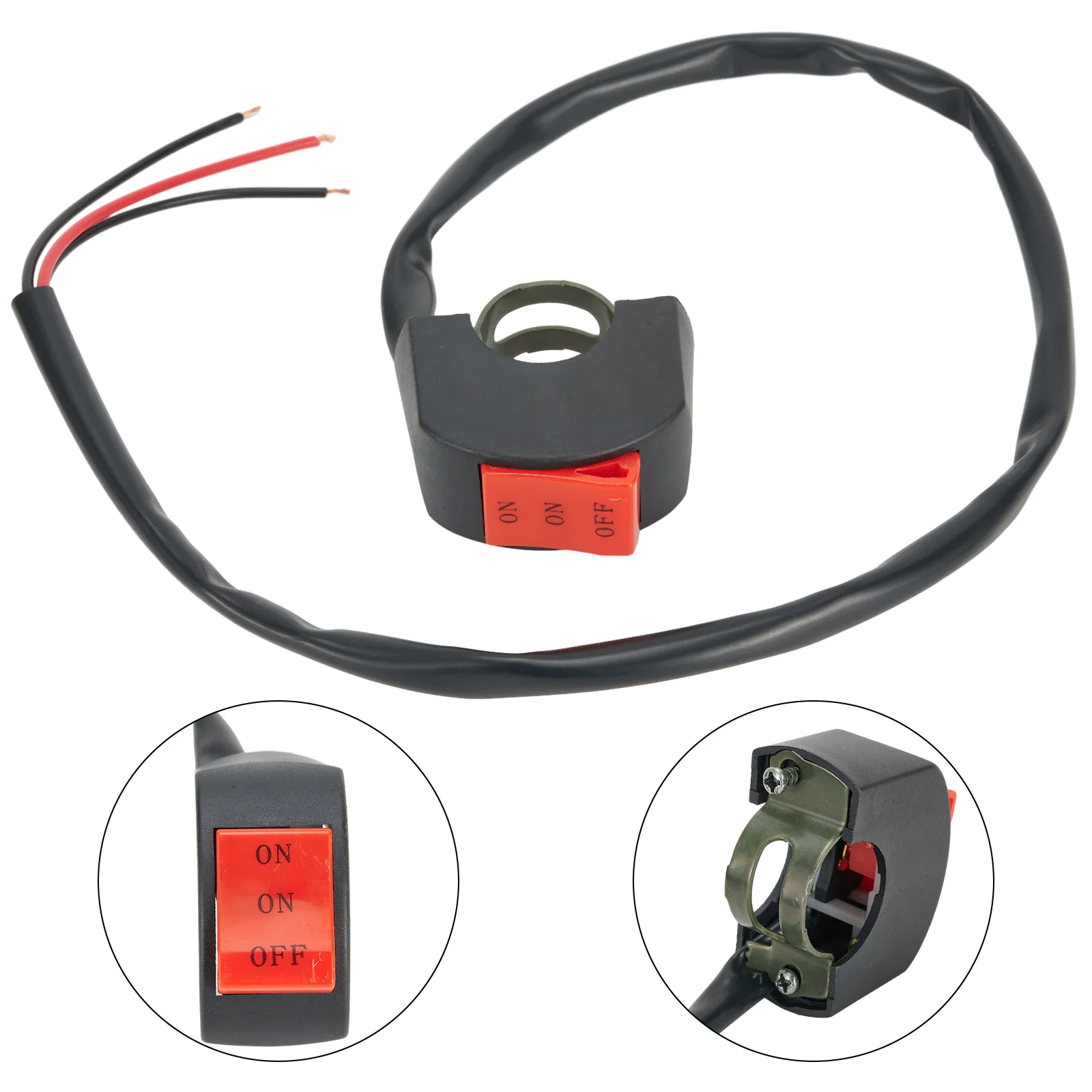 

Handlebar Switch ON/OFF Switch 2-25cm/ 7/8\\\" About 52cm/20.5\\\" DC12V/10A Plastic Universal Motorcycle Brand New