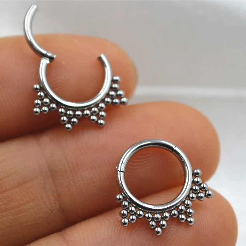 

20pcs 316L Surgical Steel Balls Hinged Seamless Nose Septum Clicker Ear Helix Cartilage Tragus 16G New Hoop Rings Body Piercing