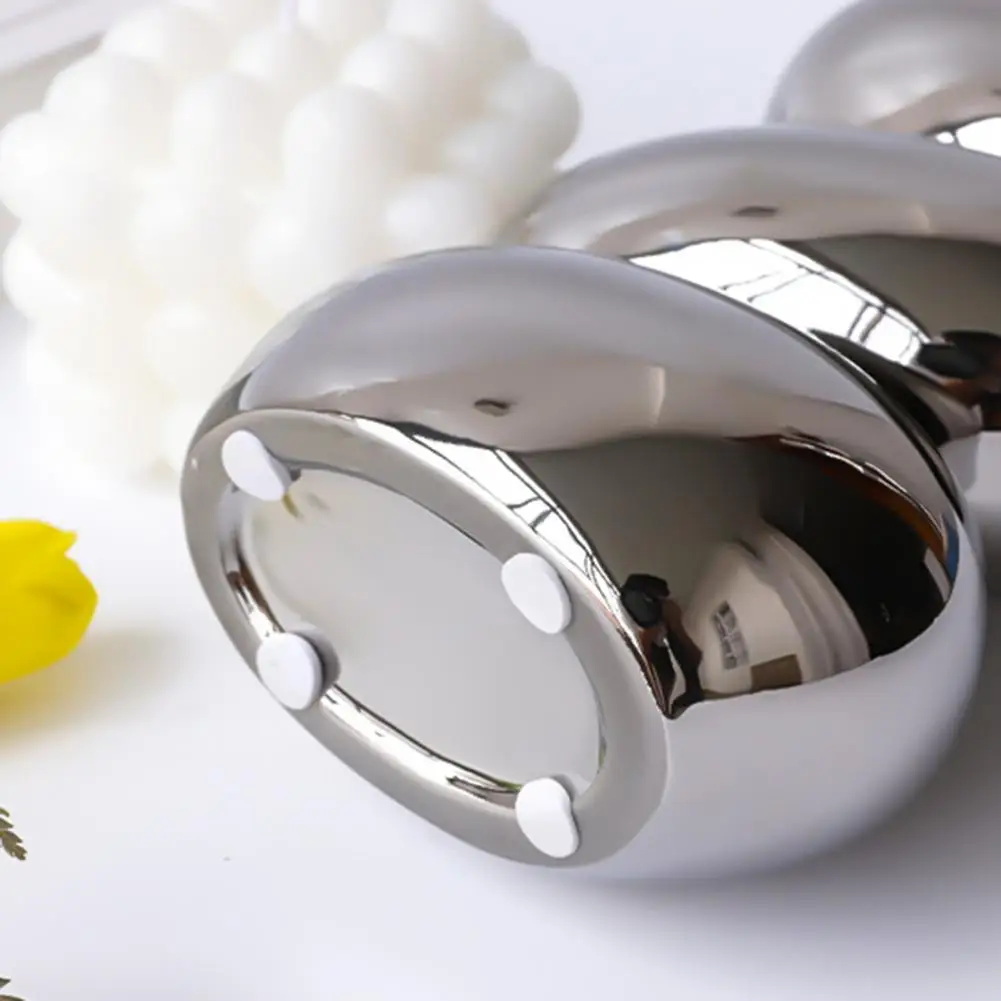 Electroplating Mirror Surface Design Flower Vase Living Room Desktop Egg Shape Ceramic Vase Plant Pot Decoration Home Decor 5