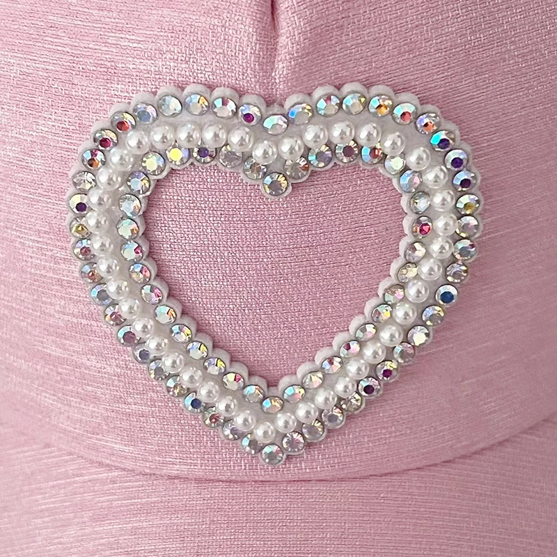Baseball Cap Girls Sun Protection Caps Cat Ear Kids Baby Sun Hat Rhinestone Hearts