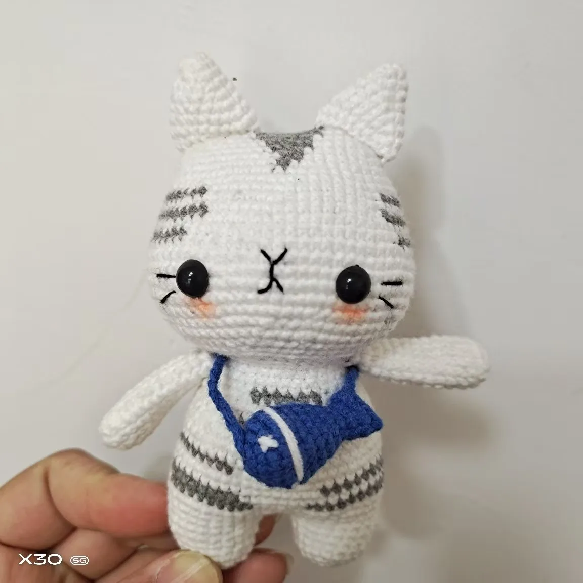 Finished Handmade Crochet Cute Cat Key Chain,Crochet Fashion Animals,Knitted Kitty Craft For Children Gift,,Cute Ornament