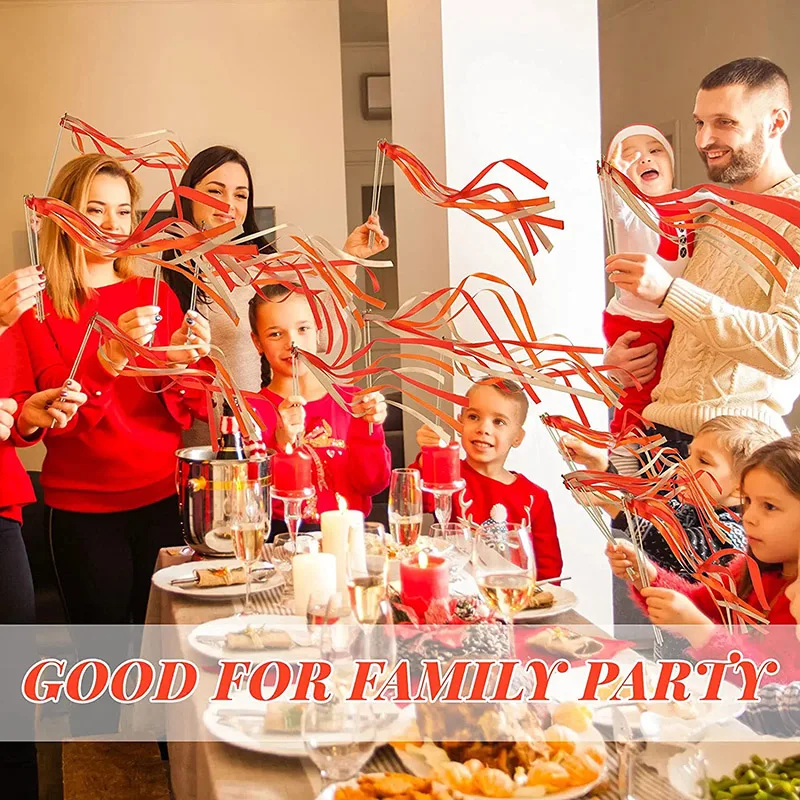 10/30/50 Pcs Mixed Color Wedding Decoration Silk Stick Christmas And Baby Shower Birthday Family Party Supplies Ribbon Wands party decorations,christmas decorations,wedding decor supplies