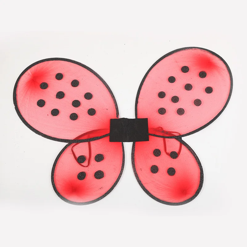 Girls Ladybug Ladybird Fairy Costume Sets Birthday Party Wings Dress Up for Halloween Tutu Magic Wand Headband Cosplay Props
