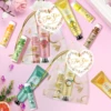 12 Hand gift Hand cream and lip balm set Friends Party Gift with love net bag and thank you card Holiday gift 6
