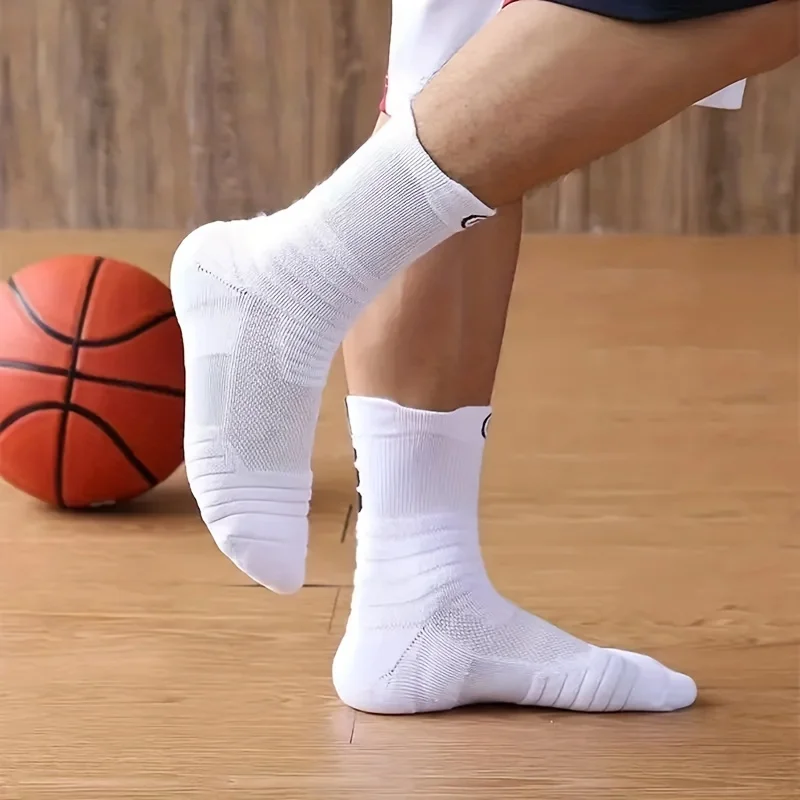 3 paare/los Herren socken Kompression strümpfe atmungsaktive Basketball-Sport-Rad socken feuchtigkeit transportierende hochela tische Schlauchs ocken – Detail 25
