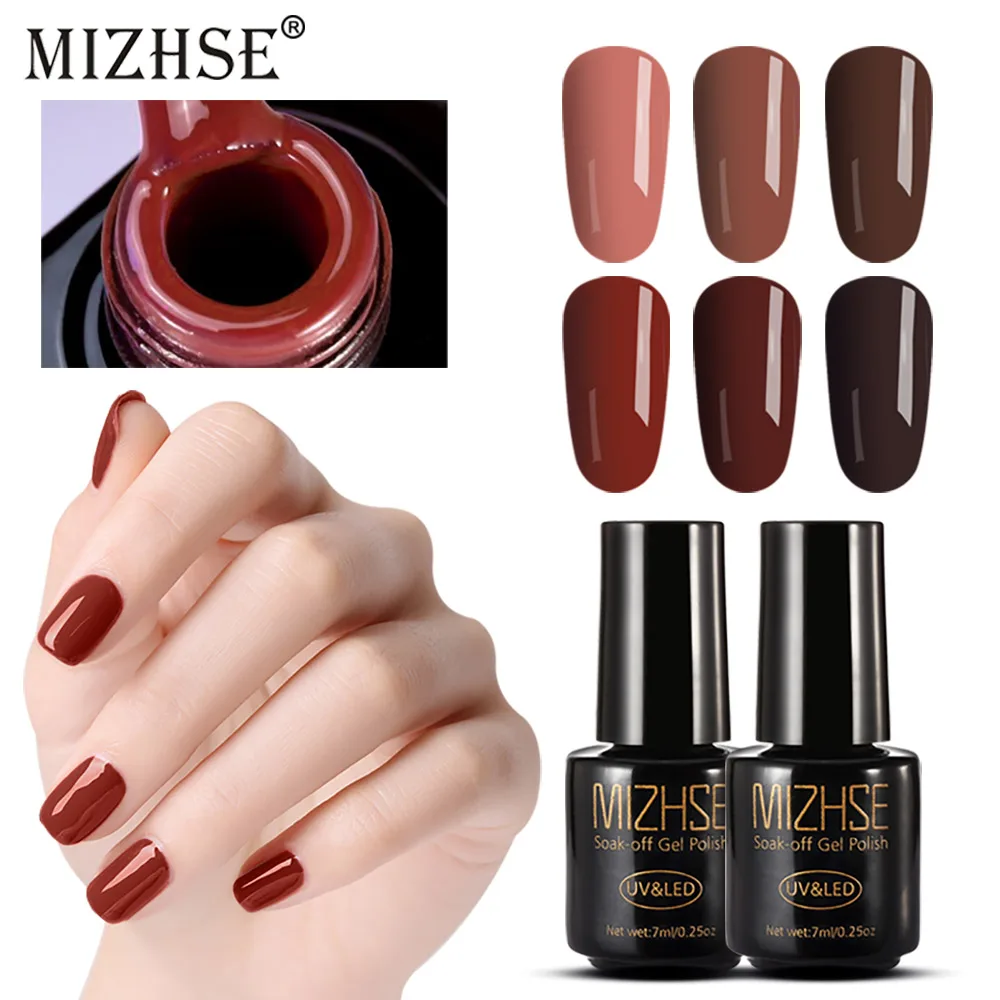 

MIZHSE Pure Color Gel Cat Eye Nail Polish Shimmer Glitter Top Base Coat Varnish Soak Off Nail Nail Art Design Manicure Varnish