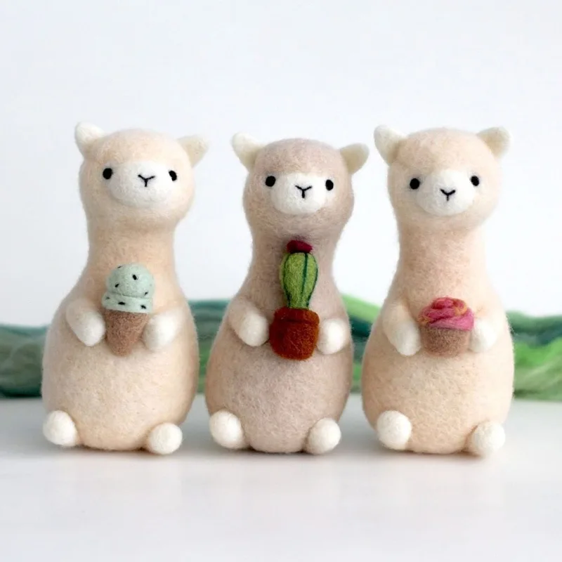 1PC Wool Needle Felting Kit for Beginners DIY Handmade Alpaca Craft Set including Wools Tools Felt DIY Dolls