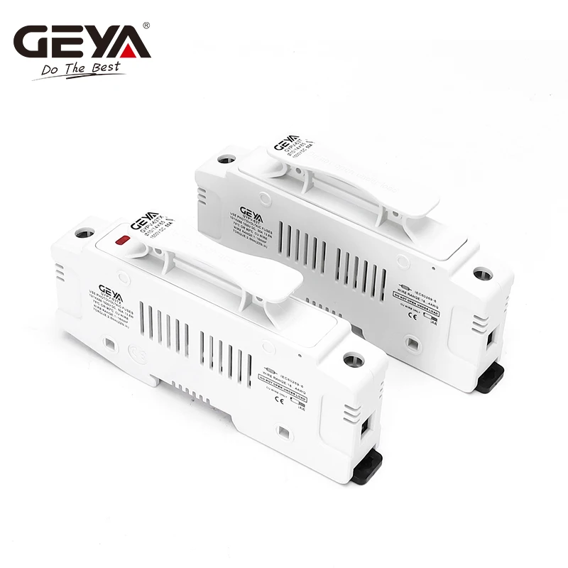 GEYA GYPV-63 1500VDC Fuse Holder 10*38mm 14*85mm Solar PV DC Fuse 1P 10A 15A 25A 30A 40A 50A Photovoltaic Switch Electronic Component Electronic Components Electronic Part Solar PV Fuse