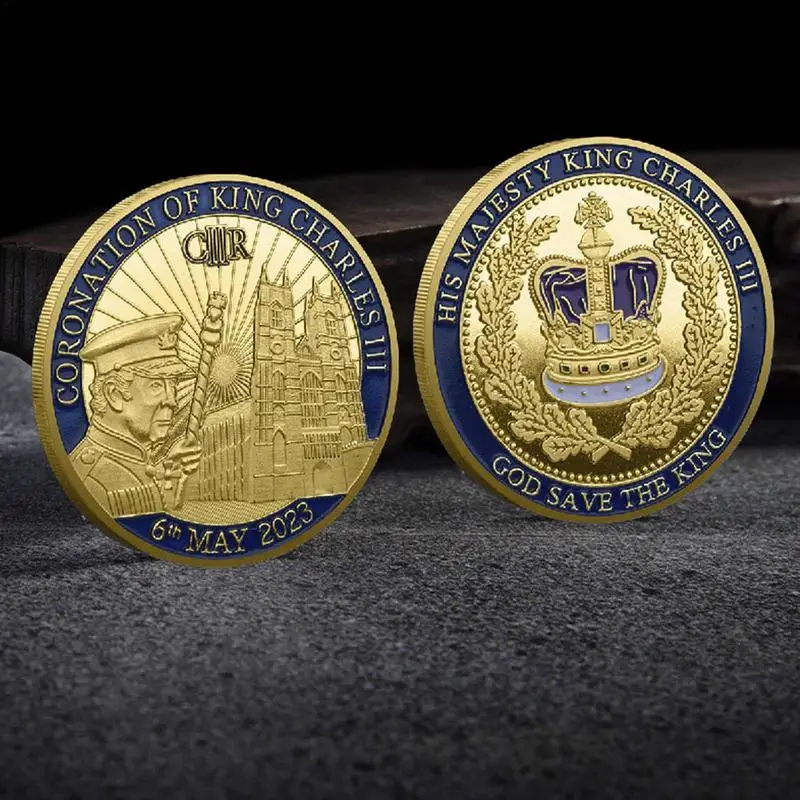 

The King Of England Charles III Commemorative Coin Set In Holder Uk Royal Challenge Coin Souvenir Gift Gold Plated Coin Souvenir