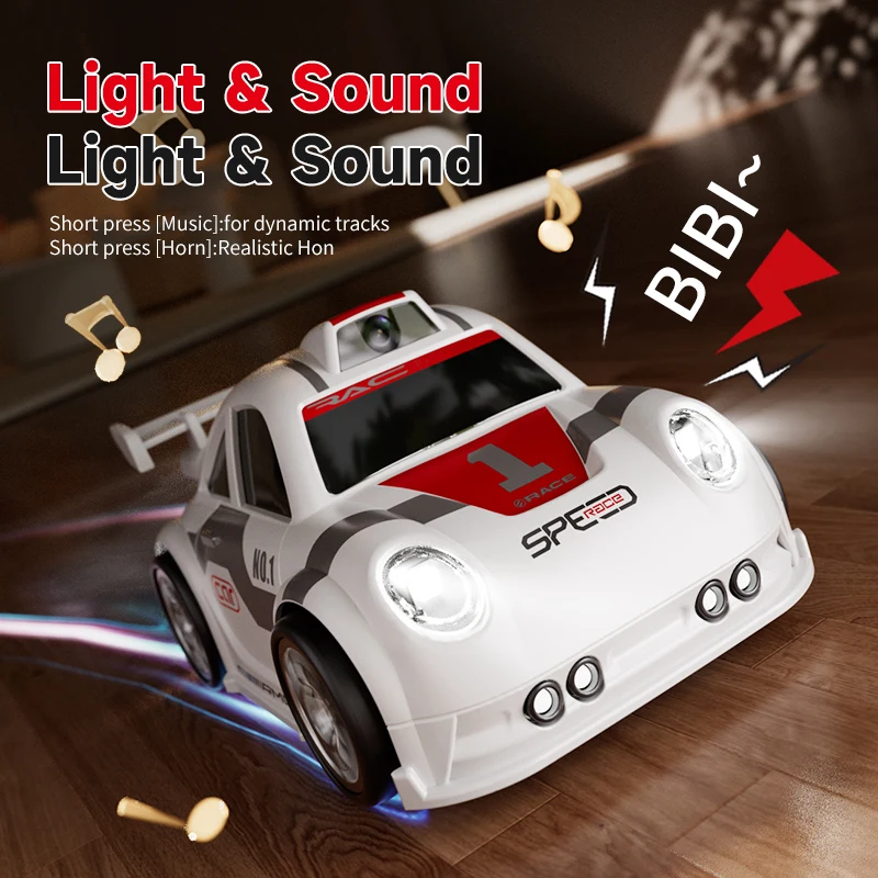 2026년형 미니 RC 드리프트 카메라 카, LED 사운드, 스마트 인덕션, 팔로우 및 이스케이프 모드, 옵션 스크린 컨트롤러, 레이싱 카