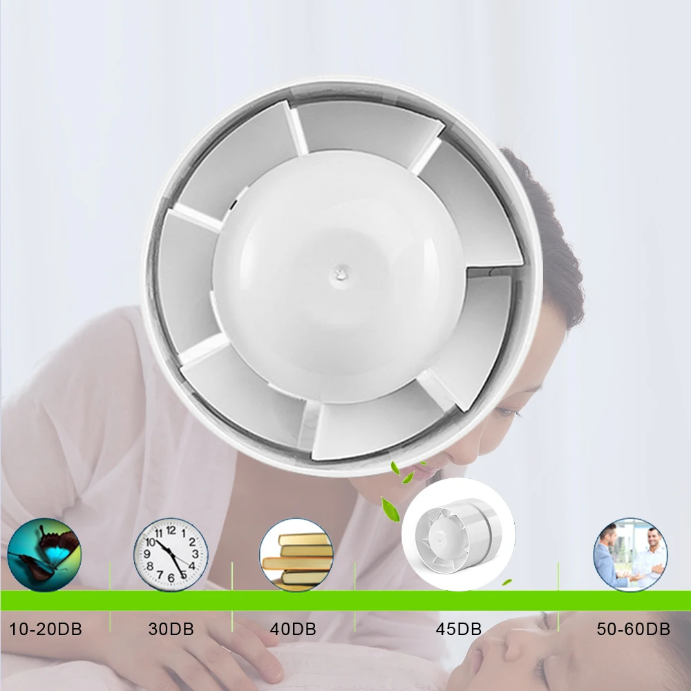 Ventilation Fan 100/125/150mm 220V Round Ceiling Window Exhaust Fan 4/5/6 inch Ventilator Air Vent Duct Fan For Bathroom Kitchen Washroom
