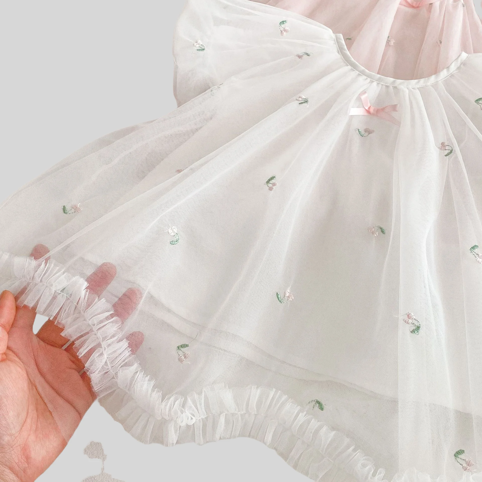 Summer New Girls Princess Dress Lightweight Breathable Korean Sweet Style Embroidery Dress For Girls