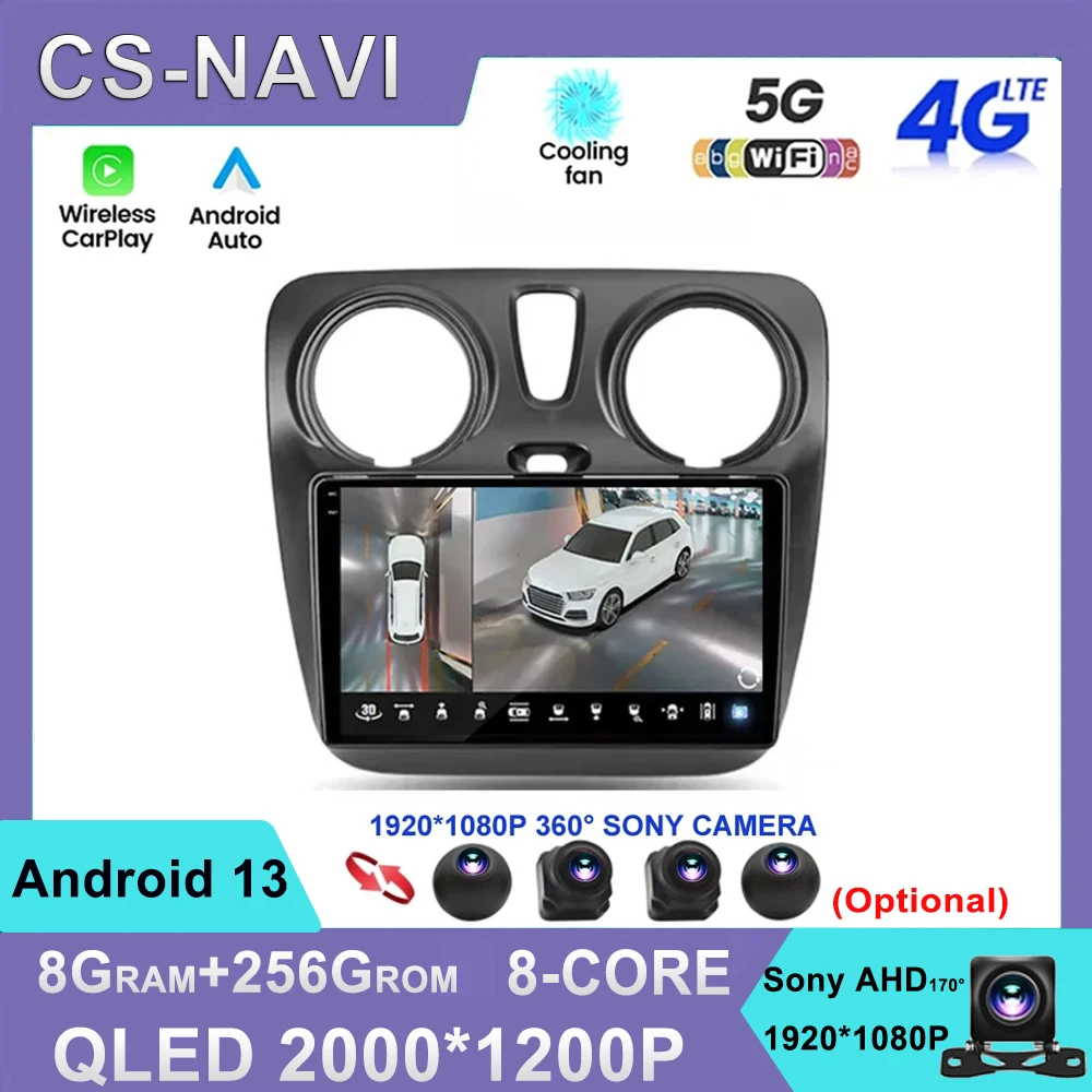 

For Renault Dokker/Lodgy Dacia 2012 - 2020 Car Radio Multimedia Player Android Auto Carplay Head Unit Navigation GPS Android 13