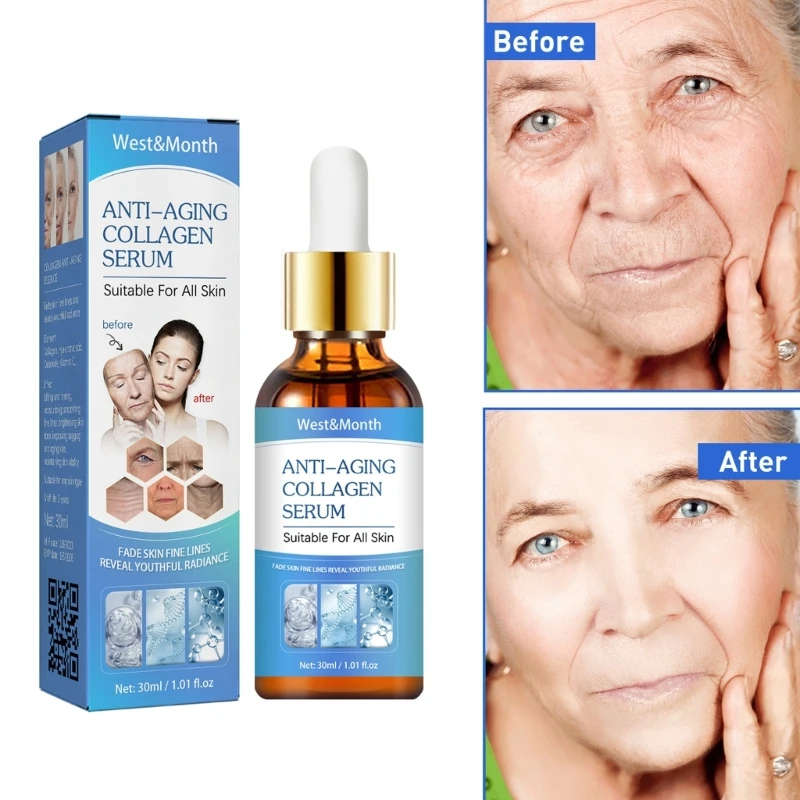 

Collagen Anti Wrinkle Face Serum Lifting Firming Fade Fine Lines Anti-Aging Whitening Facial Liquid Brighten Nourish Skin Care