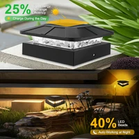 Outdoor Solar Post Cap Lights 3 Modes Fence Light Solar Powered Waterproof Gate Light For 4 Inch Wood Posts Yard Garden Outside 3