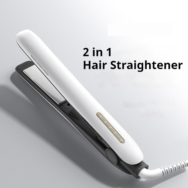 Lisseur de cheveux – Lisseur et boucleur 2-en-1 de voyage, plaque en céramique professionnelle à ions négatifs pour moins de frisottis 1