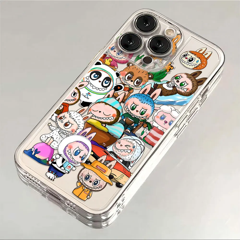 thumbnail image 1 of Funda de teléfono original y bonita de Labubu para iPhone 16, 15, 14, 13, 12, 11, Mini Pro Max, X, XR, XSMax, 6S, 6, 7, 8 Plus, SE20, funda transparente, 1 of 5