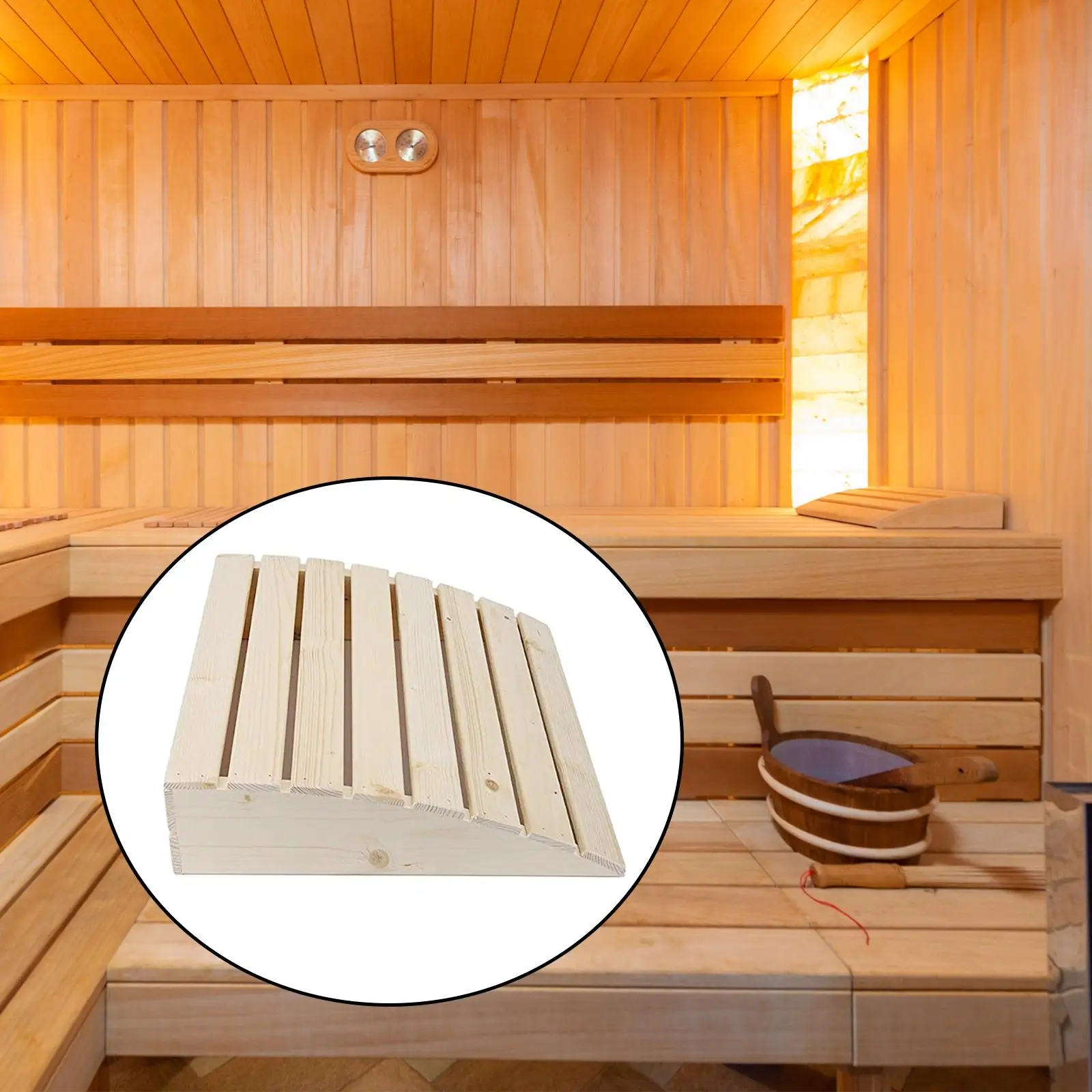 Wooden Sauna Headrest Head Support Sauna Supplies Accessories Practical Wooden Neck Pillow for Sofa Sauna Room Bathroom Bedroom 2