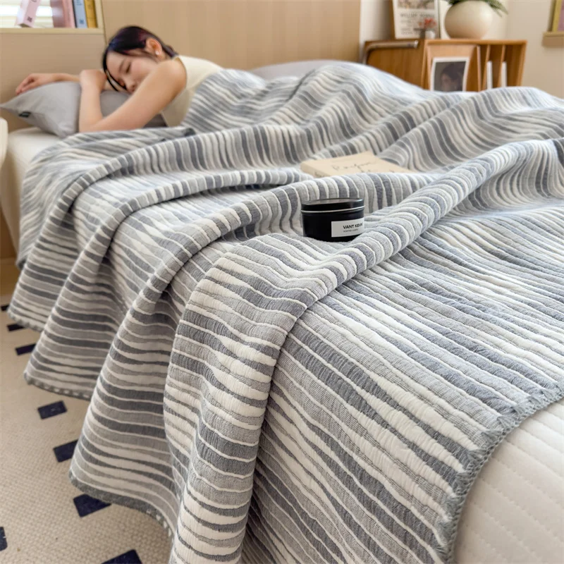1pc Summer Quilted Quilt,Cotton Gauze Throw Blanket,Air Condition Comforter,Jacquard Bed Cover Bedspread Bedding بطانية اريكه 5