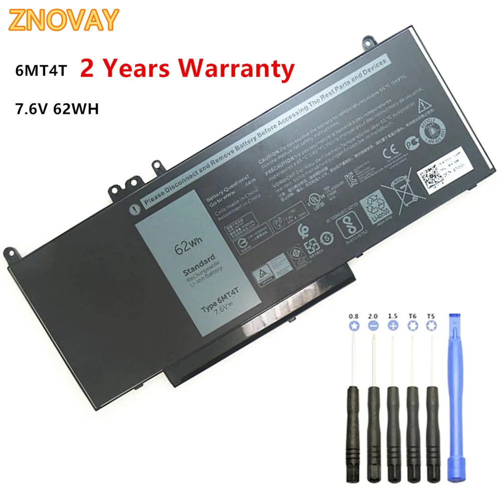 

ZNOVAY 6MT4T 7.6V 62WH Laptop Battery For Dell Latitude E5470 E5570 Notebook 15.6" M3510 TXF9M 79VRK 07V69Y 7V69Y