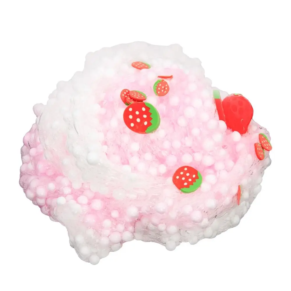 70ml Crystal Slime Strawberry Kiwi Foam Ball Slime Kit Non-Sticky Stress Relief Clear Set slime kit fluffy slime