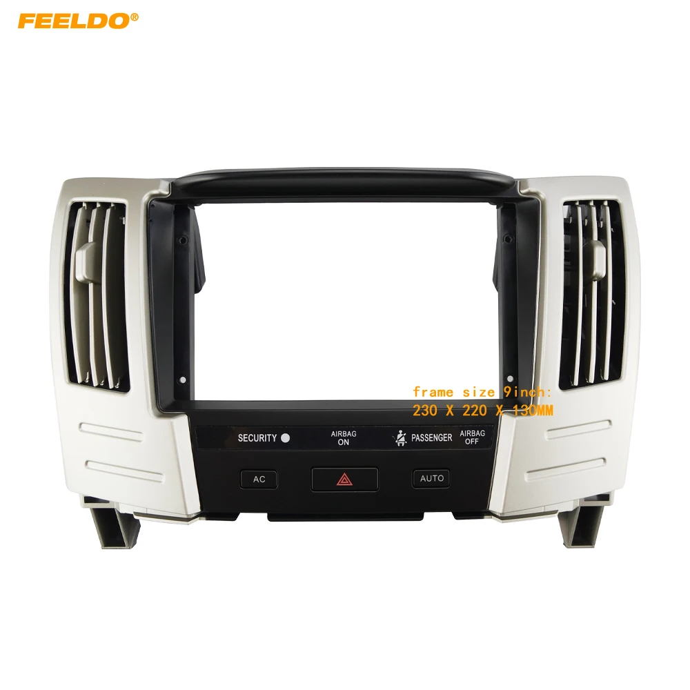 

FEELDO Car Audio 9" Big Screen DVD Fascia Frame Adapter For Lexus RX-300/330/350(03-09) Stereo Dash Panel Frame Kit #HQ7388