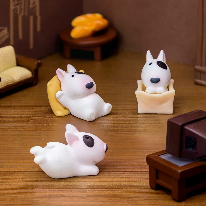 Adorable Bullhead Terrier Dog Figurine - Miniature Decor Accent
