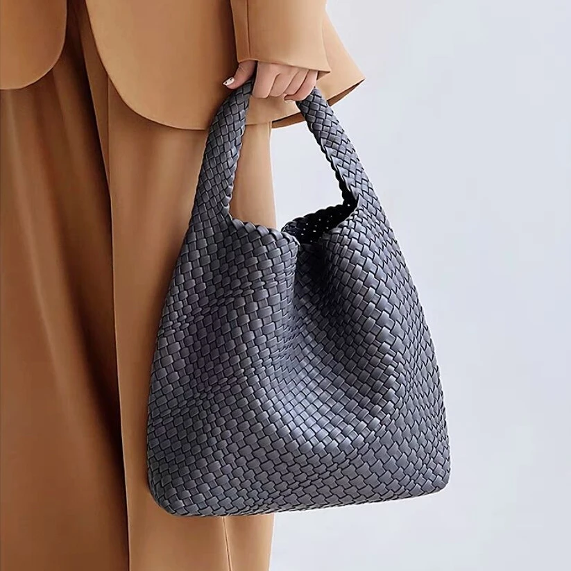 ZR DIARY Handmade Woven Bag Women PU Leather Large Capacity Totes Fashion Shoulder Bag 224BZ9389-1