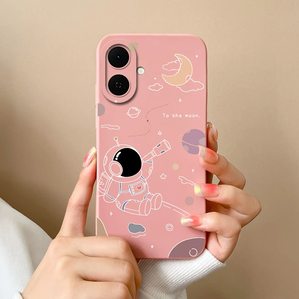 Cartoon Astronaut Cactus Anti-Fingerprint Creative Back Cover Case