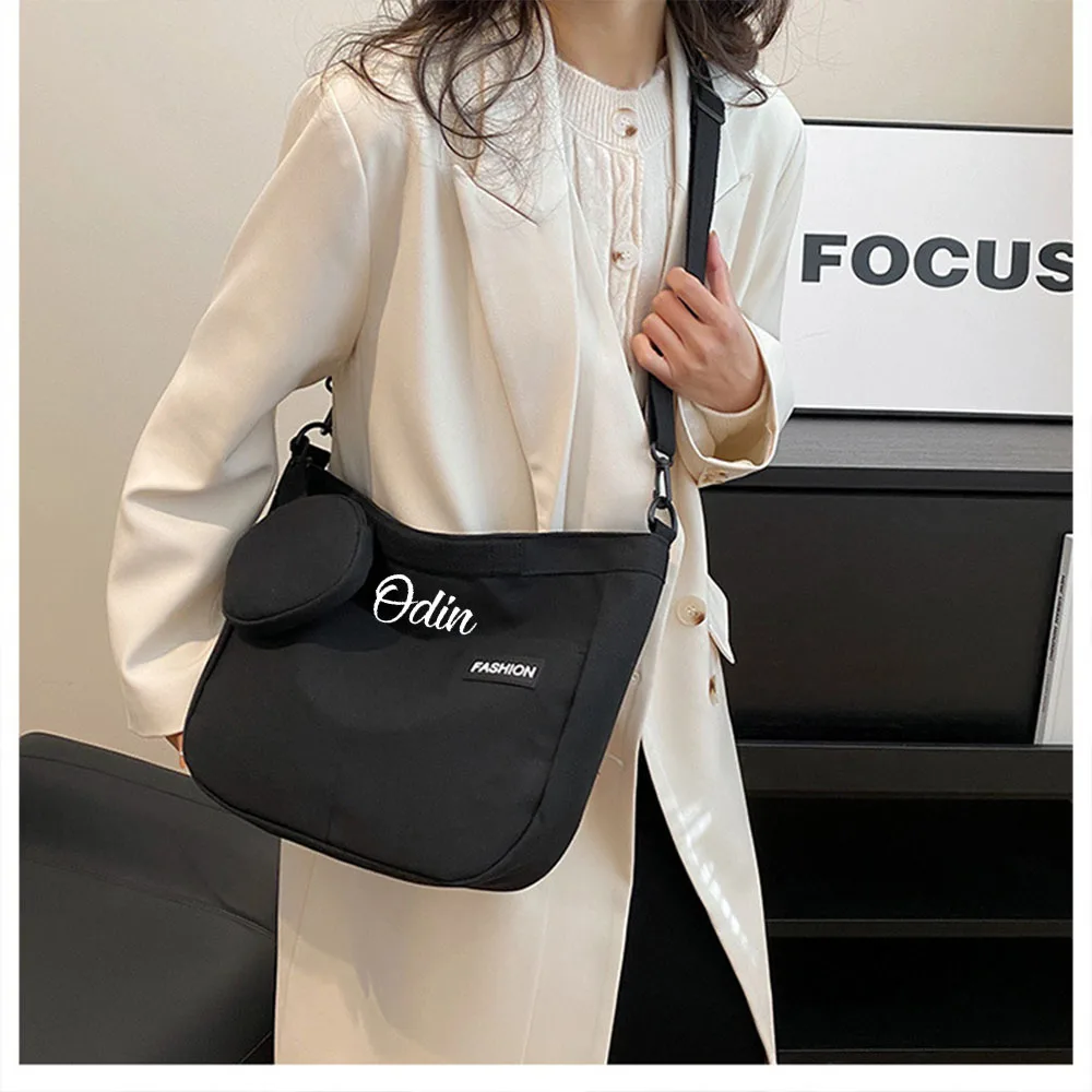 

Personalized Canvas Bag, Crossbody Bag, Embroidered New Style Shoulder Bag, Large Capacity College Student Class Dumpling Bag