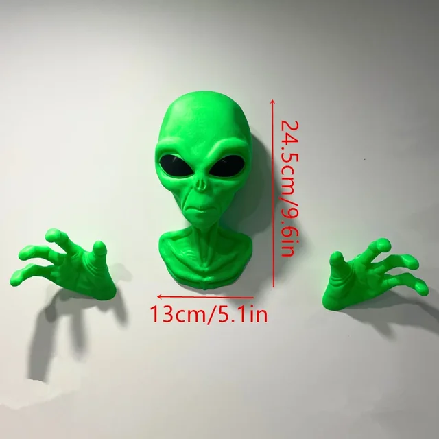 OVNI extraterrestre vert à 51 zones distales, ornement mural de salon d'étude, monstre d'organisation extraterrestre, cadeau d'amant de science-fiction 2