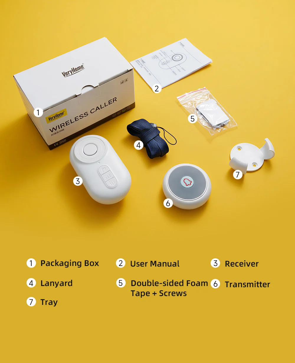 Wireless Caregiver Pager | 150m Long-Range SOS Home Alert System | EaseLiving