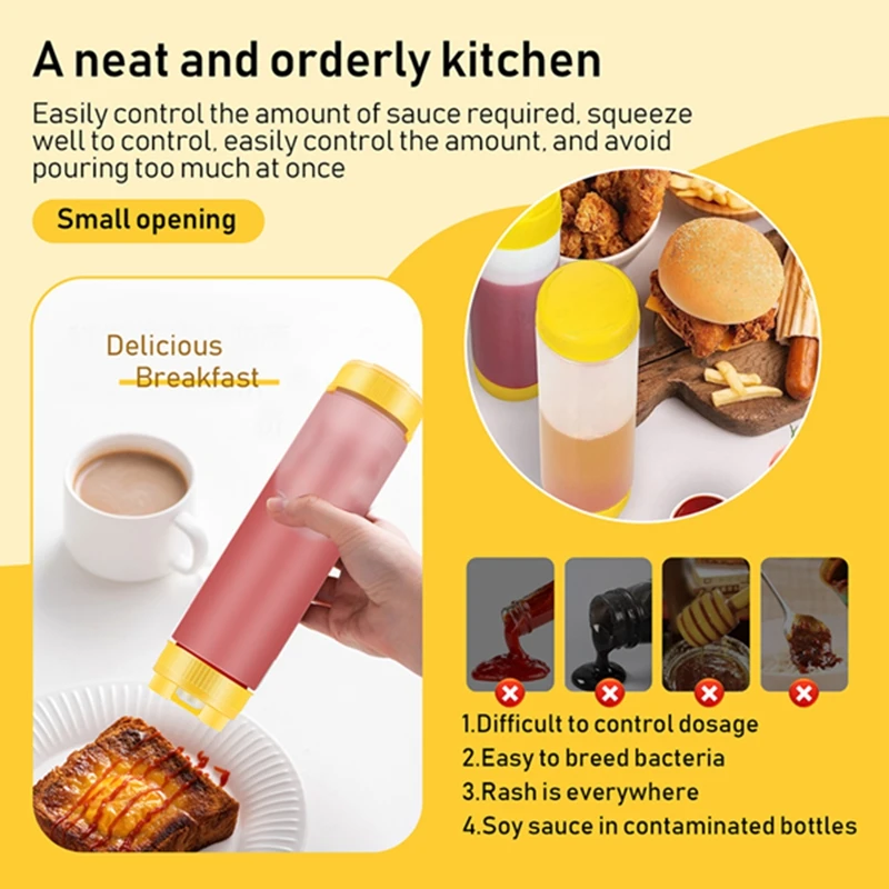 Inverted Plastic Squeeze Bottles Plastic Squeeze Bottle 16Oz Refillable Tip Large Valve Dispenser Condiment For Sauces Ketchup
