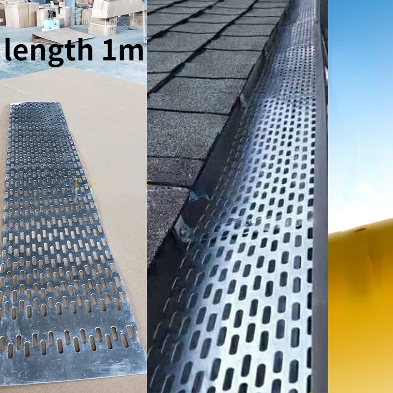 1m aluminum alloy leaf guard gutter screen Rain trough leaf mesh for gutter drain grates filters roof gutters replacement