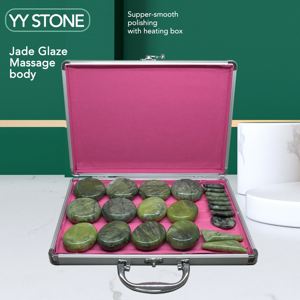 Tontin Hot Stone Massage Set Riscaldatore Box Alleviare Lo Stress Mal Di Schiena Assistenza Sanitaria Digitopressione Lava Pietre Di Basalto Per L'Ass