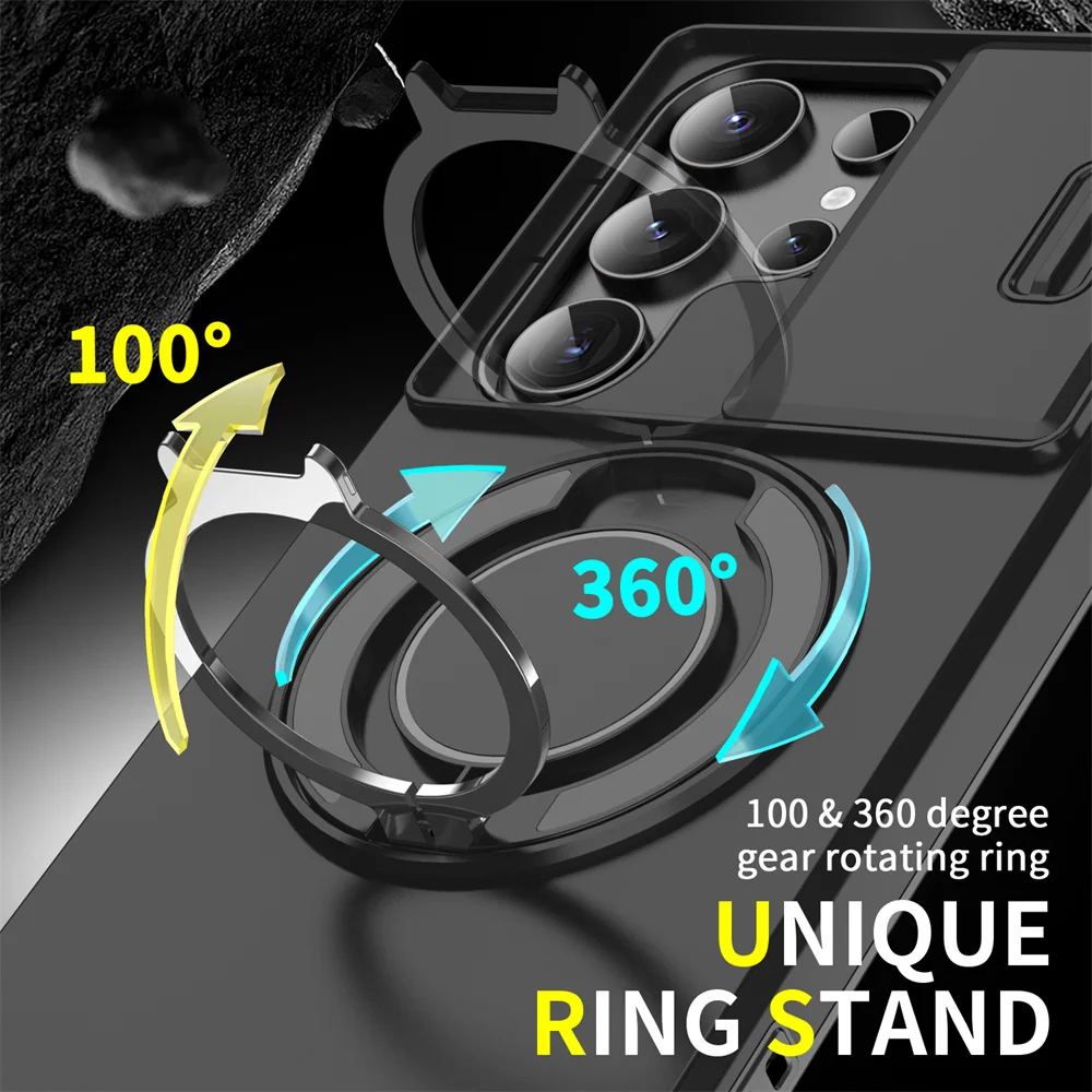 Armor Magnetic Ring Stand Phone Case with Enhanced Protection and Versatile Design
