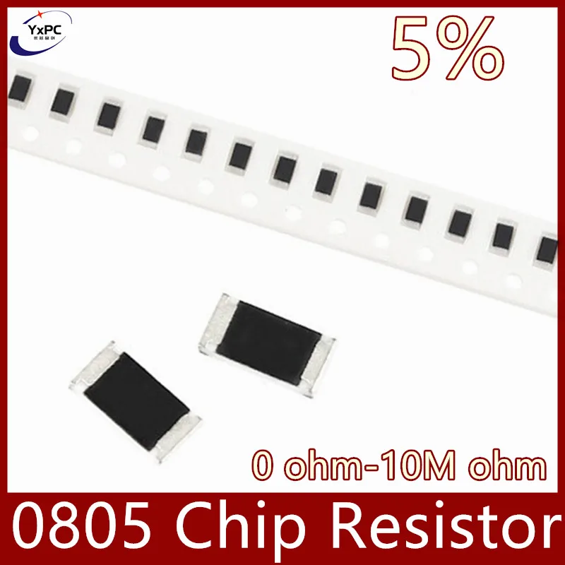 

100pcs 0805 5% 1/8W SMD chip resistor 0R ~ 10M 0 1R 10R 100R 220R 330R 470R 1K 4.7K 10K 47K 100K 1M 10M 0 1 10 100 330 470 ohm