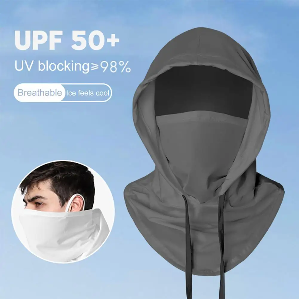 1set Neck Cover Face Mask Arm Anti-UV Sunscreen Sleeves Ice Silk Half Face Cover UV Protection Neck Wrap Unisex UPF 50+