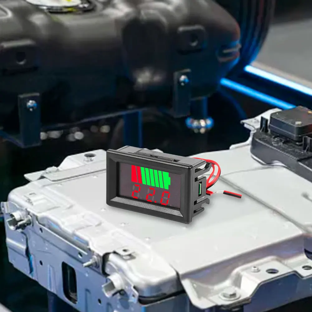 자동차 배터리 충전 수준 표시기 용량 측정기 테스터 12V 24V 36V 48V 60V 72V 배터리 모니터 자동 식별